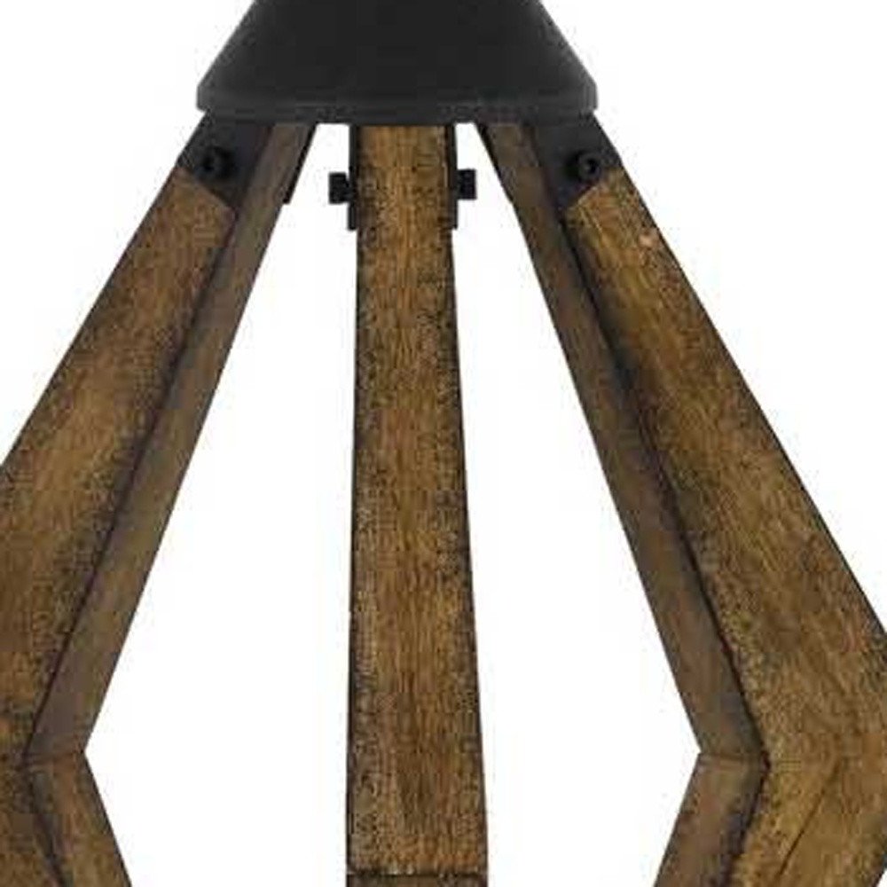 Black Metal Lantern Table Lamp With Gray Empire Shade
