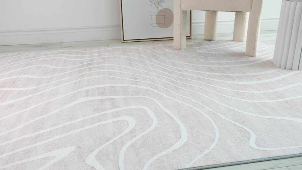 8' X 11' Beige and Ivory Abstract Distressed Area Rug