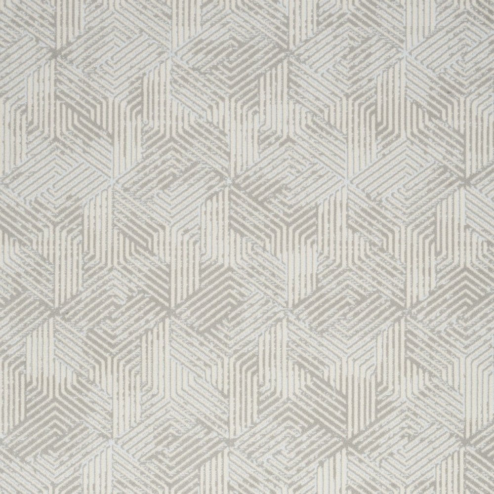 Gray Ivory Geometric Power Loom Area Rug - 5x7 Modern | AUREMI