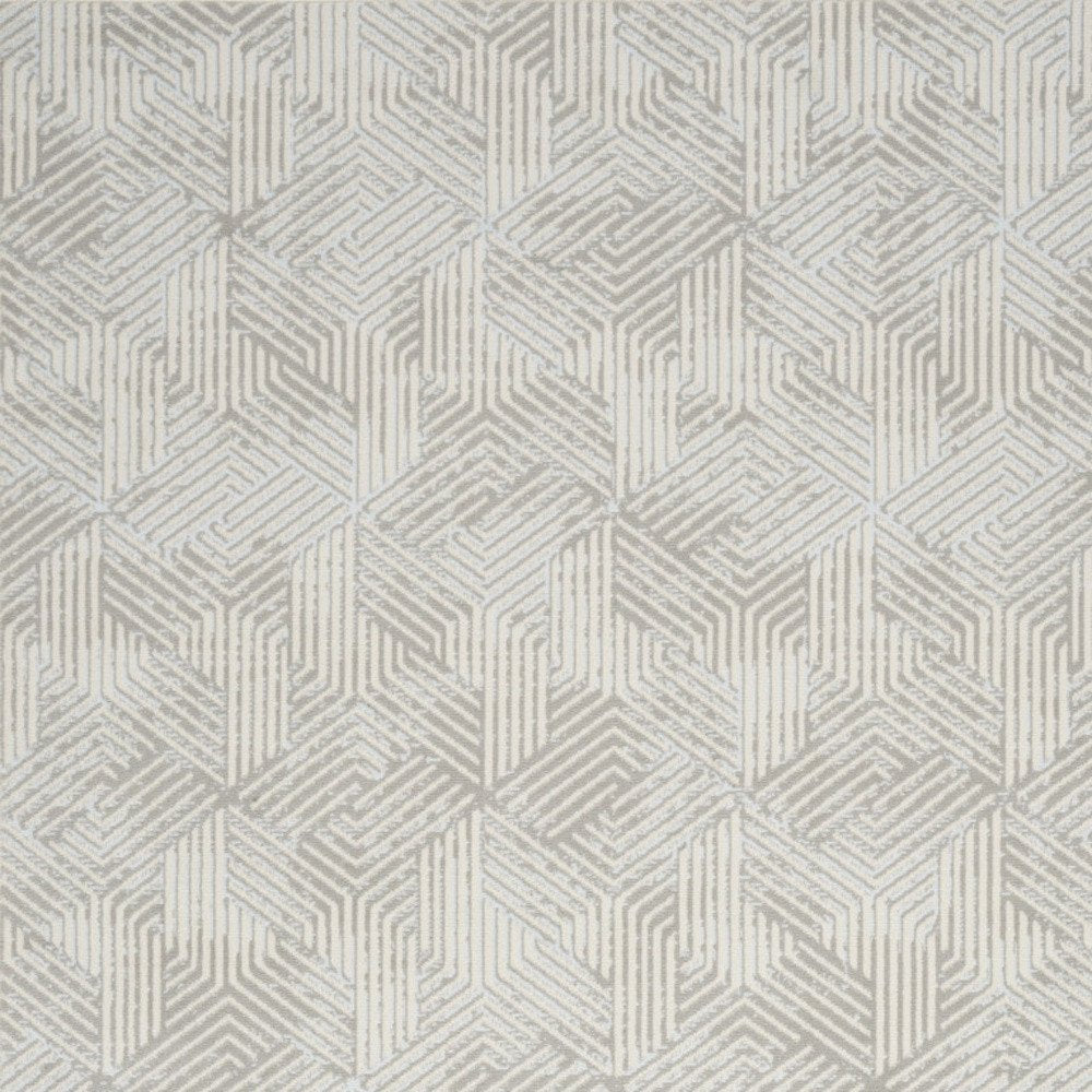 Gray Ivory Geometric Power Loom Area Rug - 5x7 Modern | AUREMI