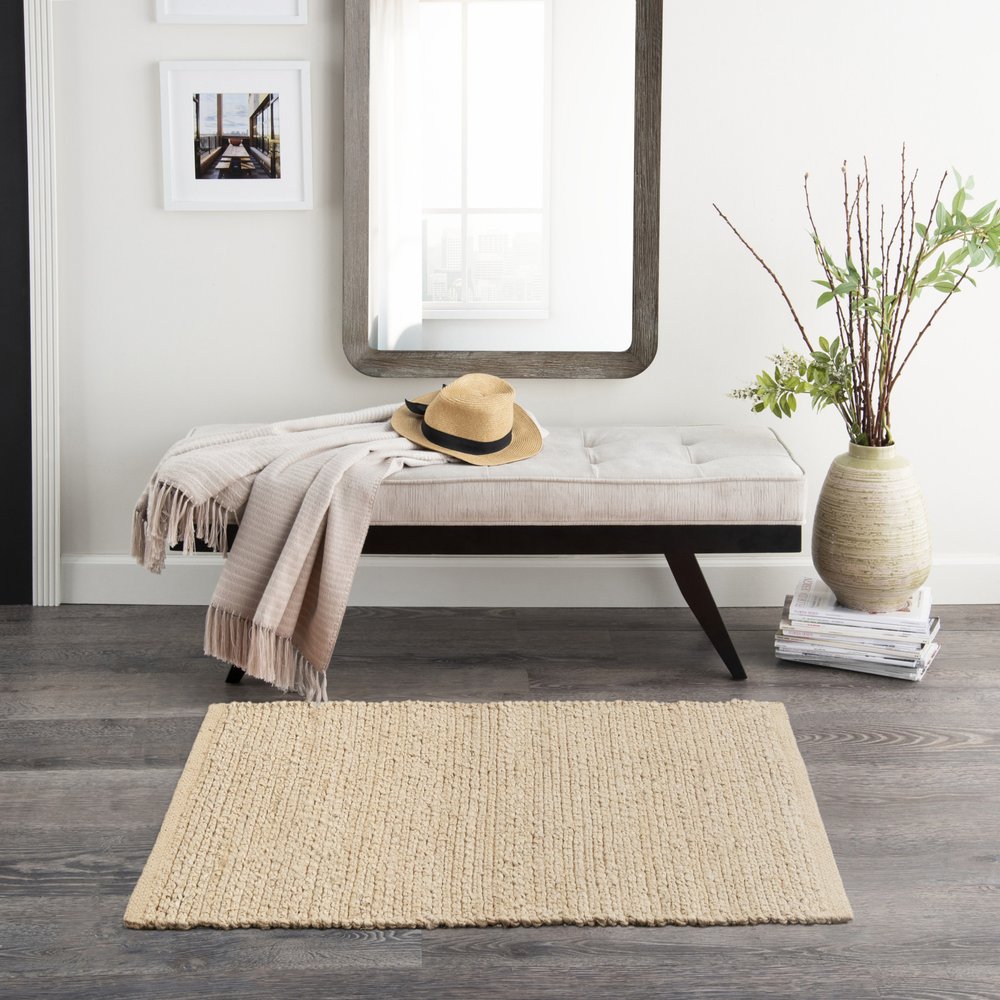 Natural Jute Flatweave Handmade Area Rug - 6x9 Cottage | AUREMI