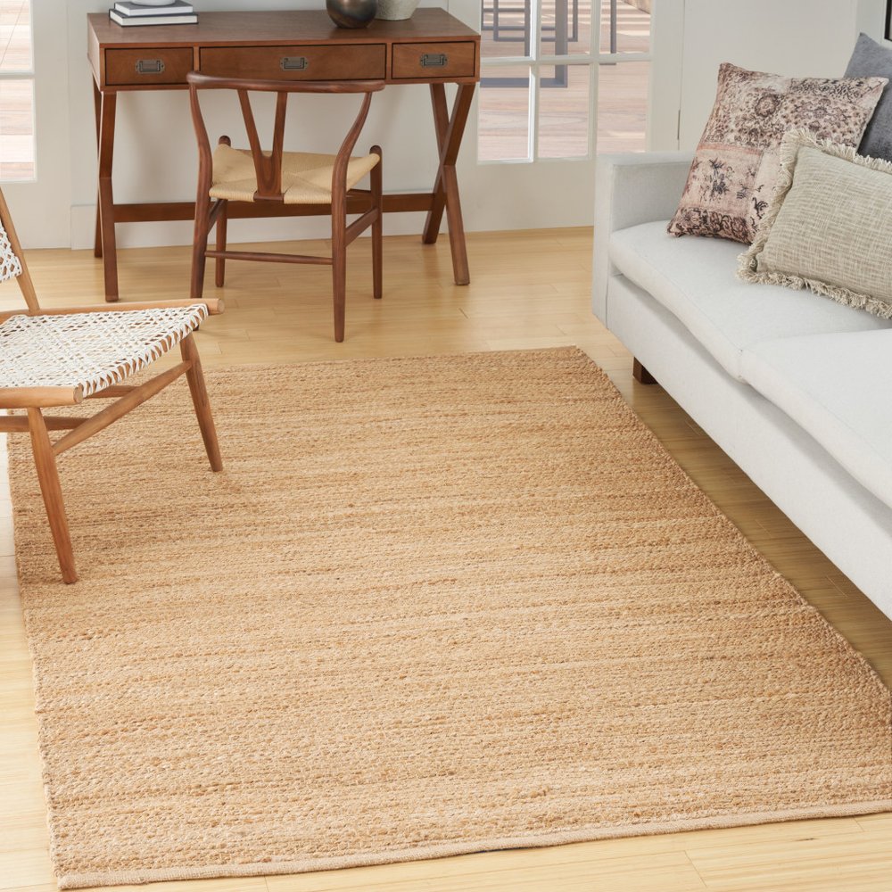 Natural Jute Flatweave Handmade Area Rug - 6x9 Cottage | AUREMI