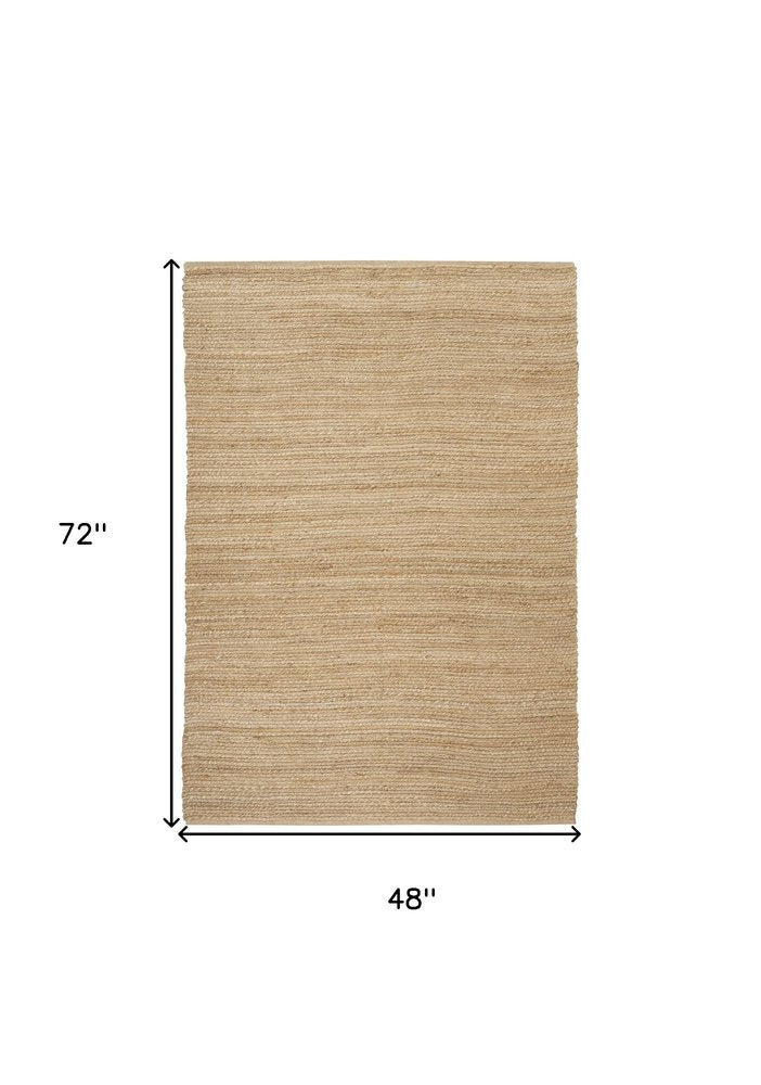 Natural Jute Flatweave Handmade Area Rug - 6x9 Cottage | AUREMI