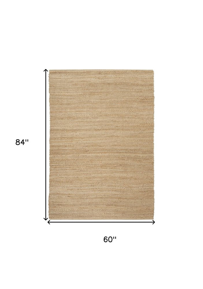 Natural Jute Flatweave Handmade Area Rug - 6x9 Cottage | AUREMI