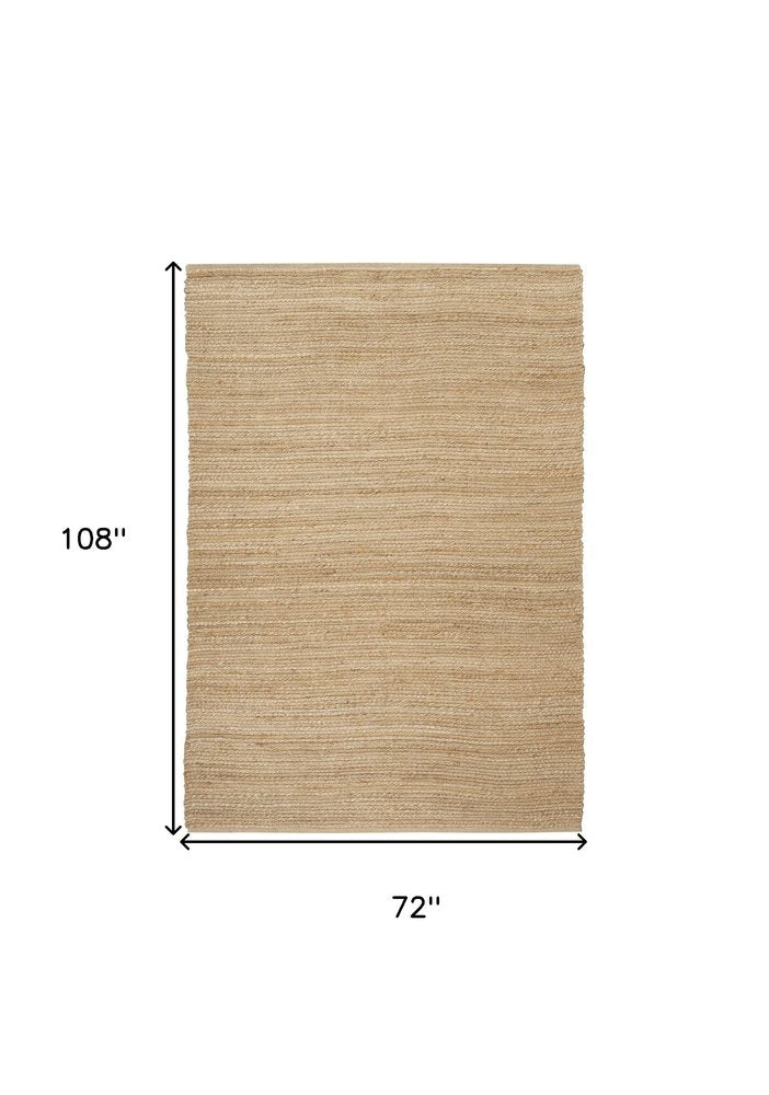 Natural Jute Flatweave Handmade Area Rug - 6x9 Cottage | AUREMI