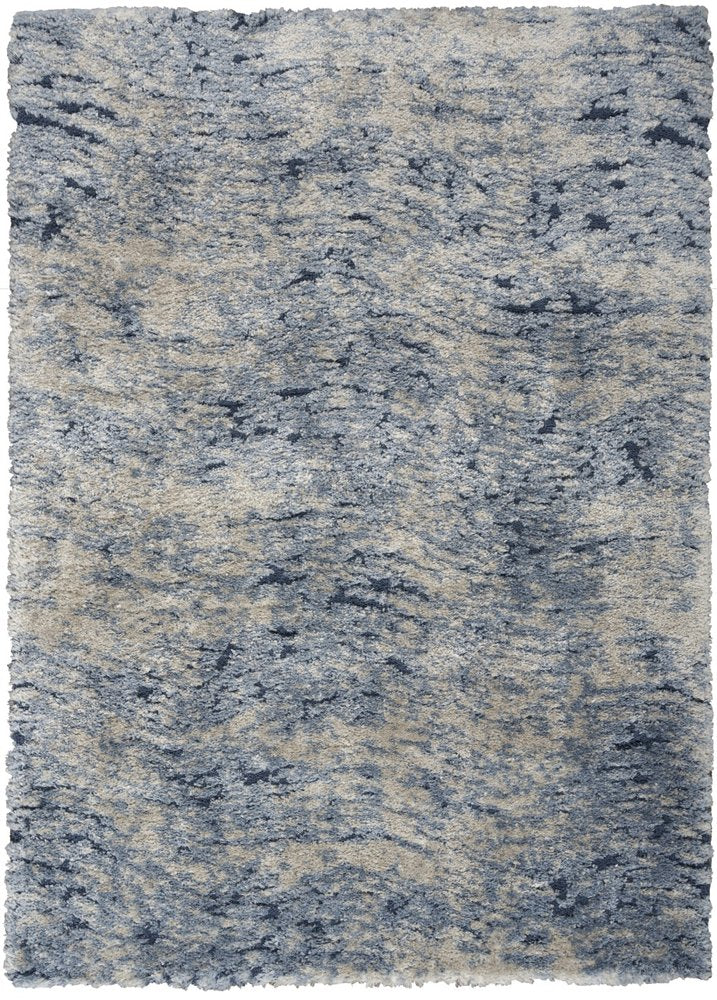 SKY Blue Abstract Shag Area Rug