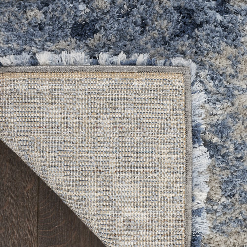 SKY Blue Abstract Shag Area Rug