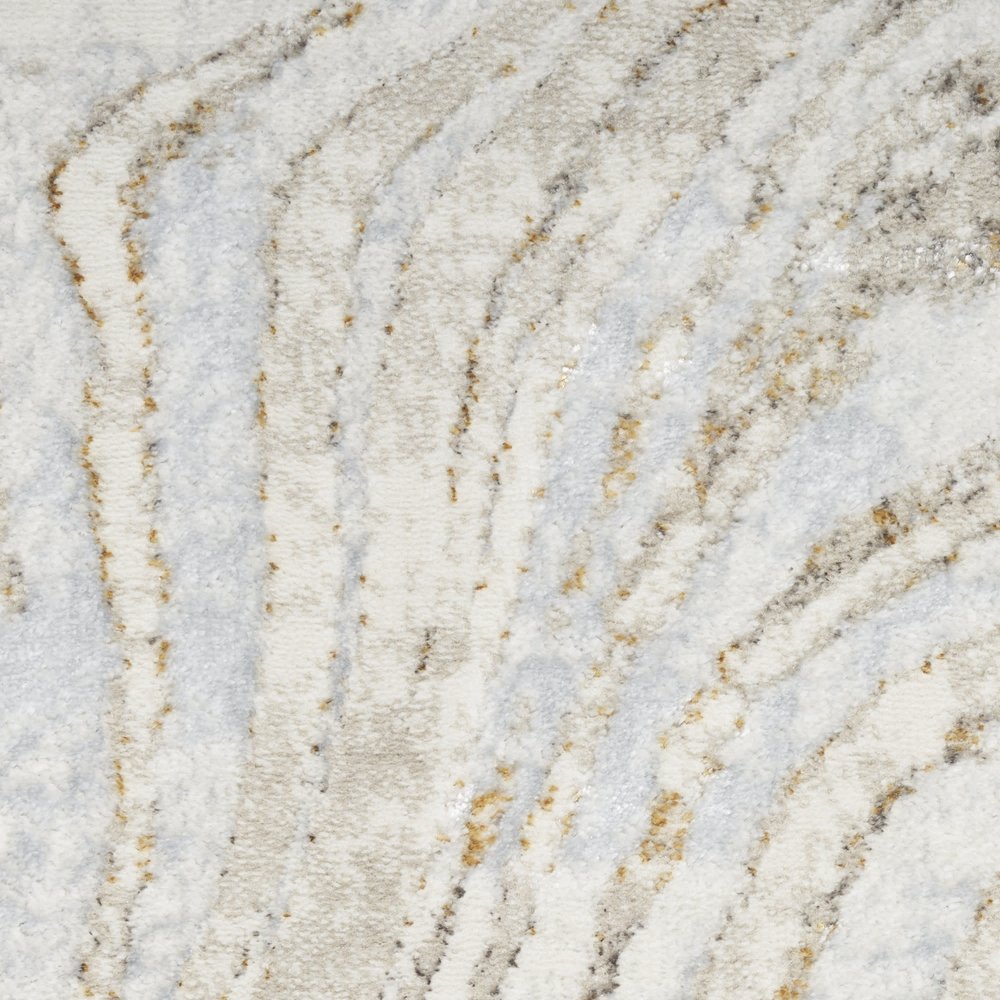 4' X 6' Ivory Gold and Gray Abstract Non Skid Area Rug