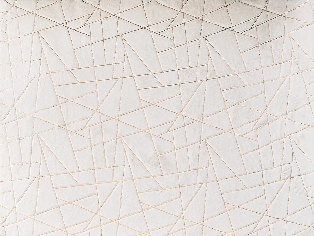 White Gold Faux Sheepskin Geometric Area Rug - 6x9 Washable | AUREMI