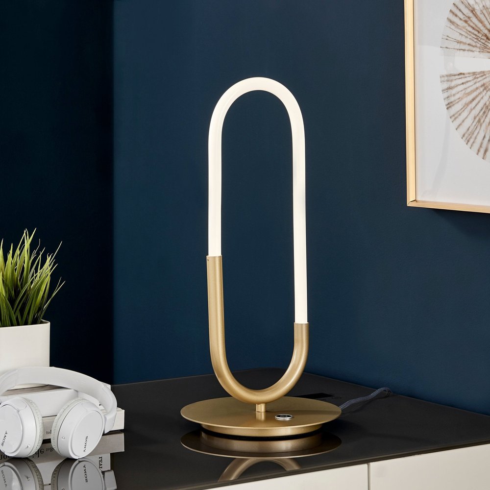 Gold Acrylic And Metal Mod Paper Clip LED Table Lamp