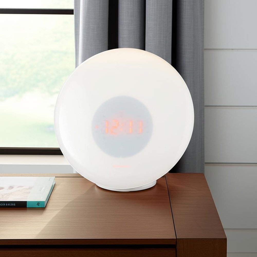 White Round LED Desk Lamp With USB