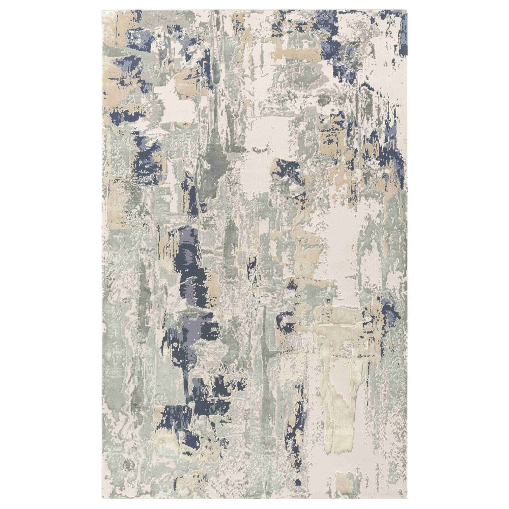 Beige and Gray Abstract Area Rug