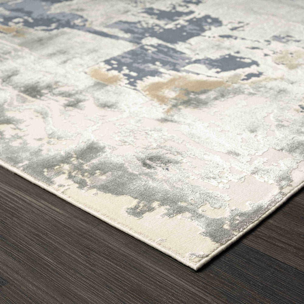 Beige and Gray Abstract Area Rug