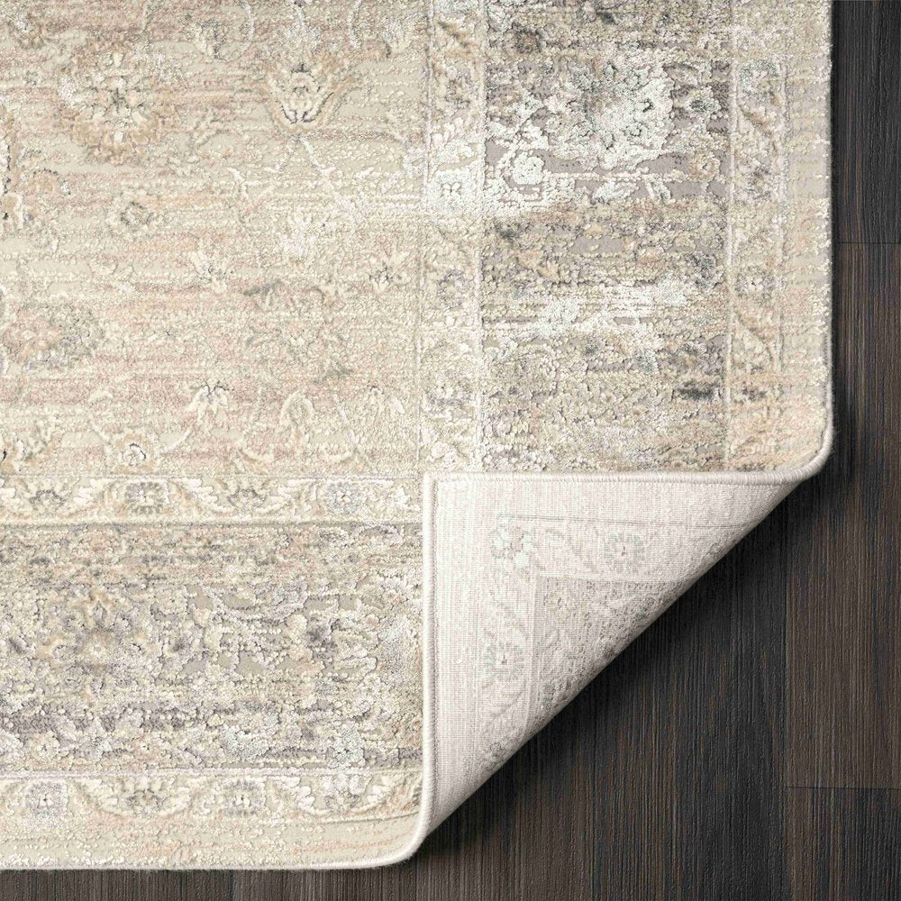 Beige and Gray Medallion Area Rug