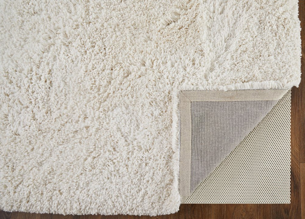 Ivory Shag Hand Tufted Area Rug - 4x6 Glam Luxury | AUREMI