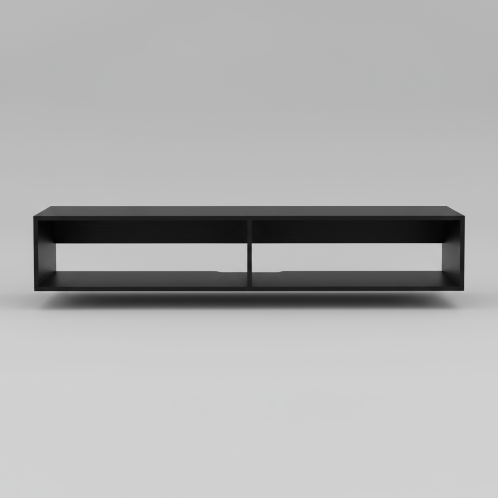 Black rectangular object on a white background