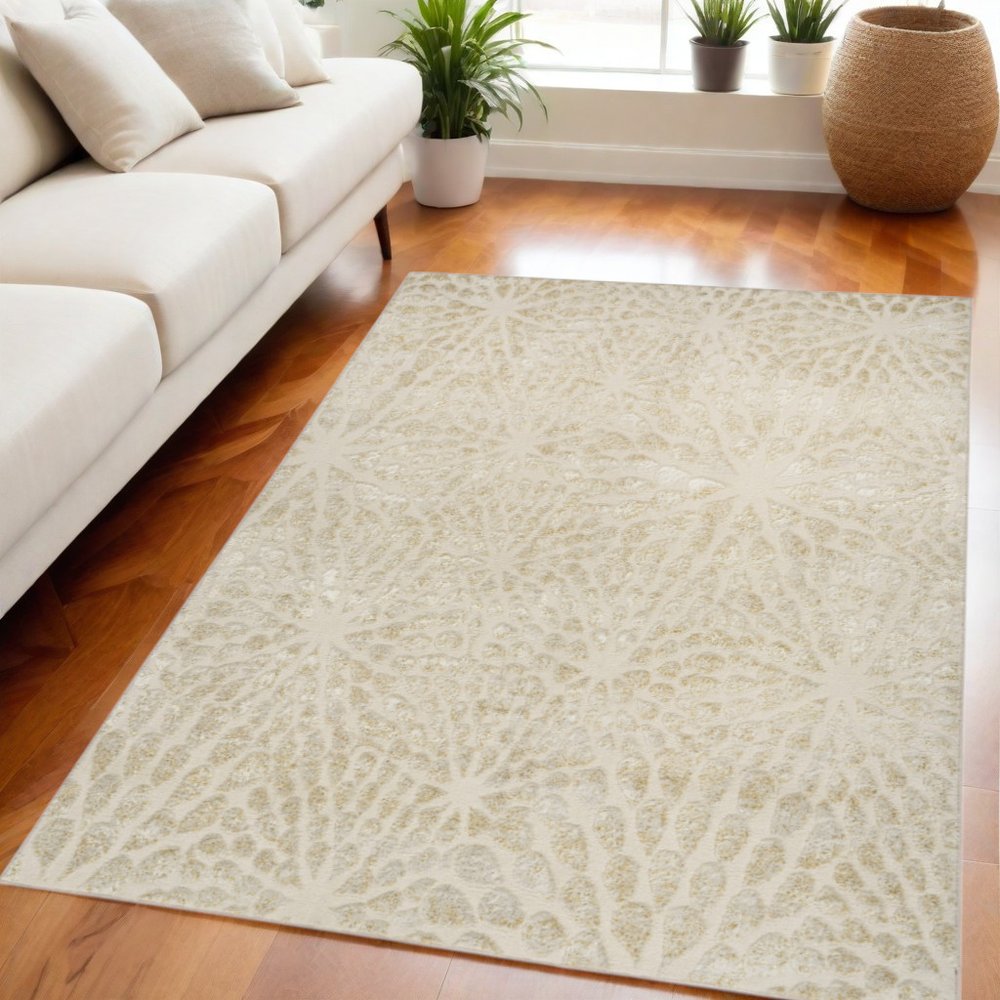 Ivory Abstract Area Rug