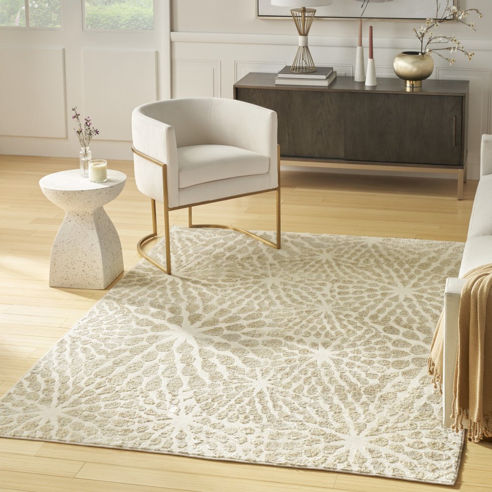 Ivory Abstract Area Rug