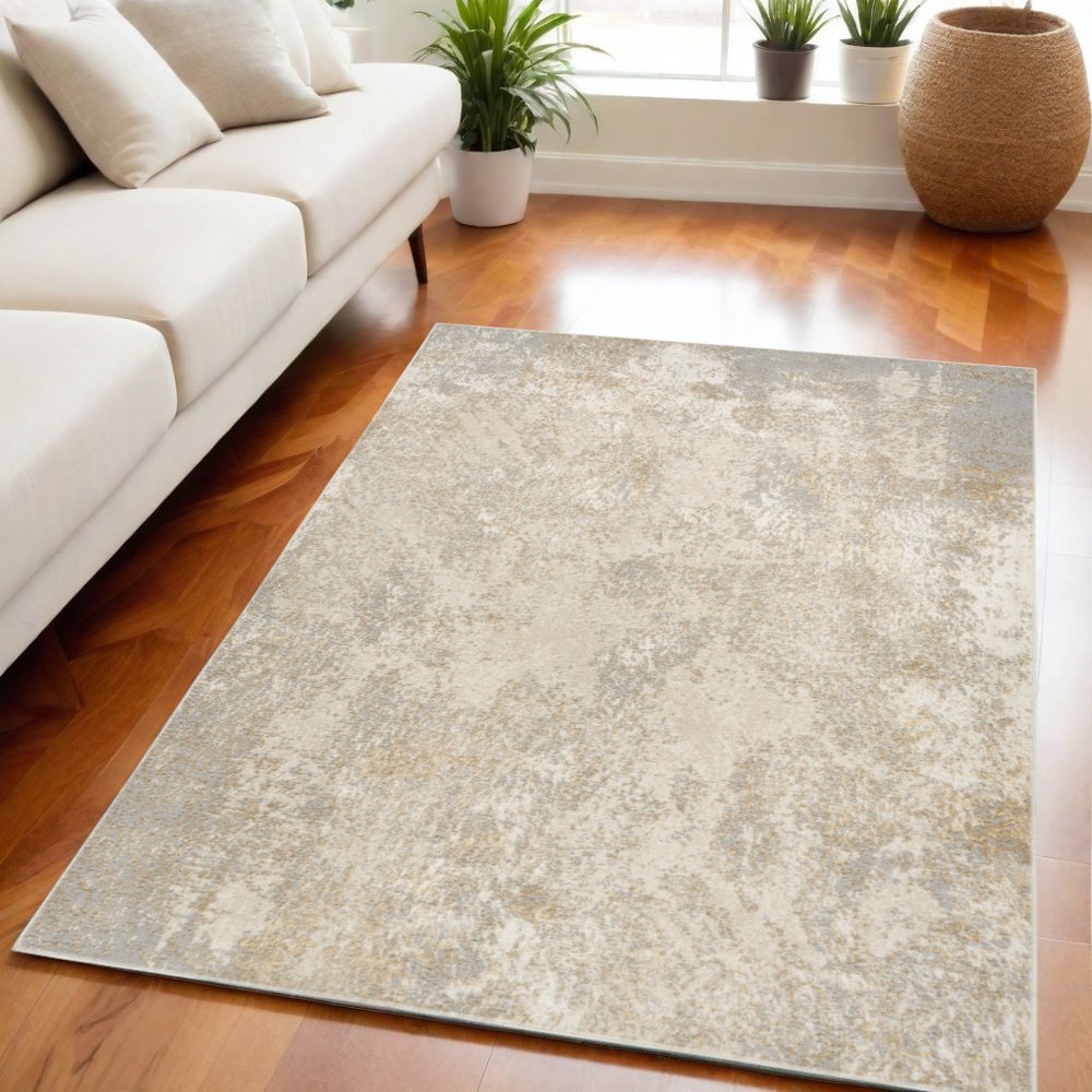 Gray Abstract Area Rug