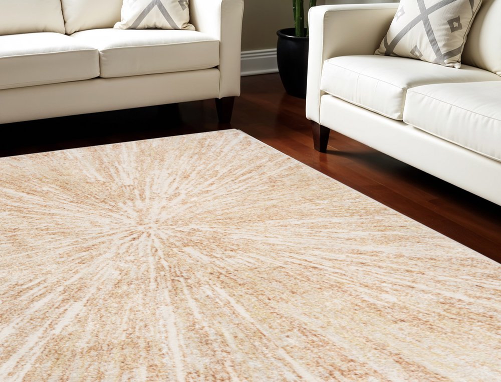4' X 6' Ivory Abstract Area Rug