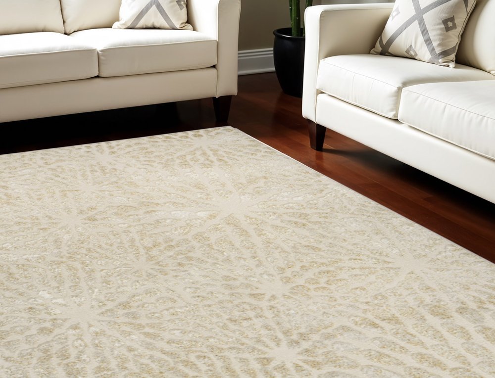 Ivory Abstract Area Rug