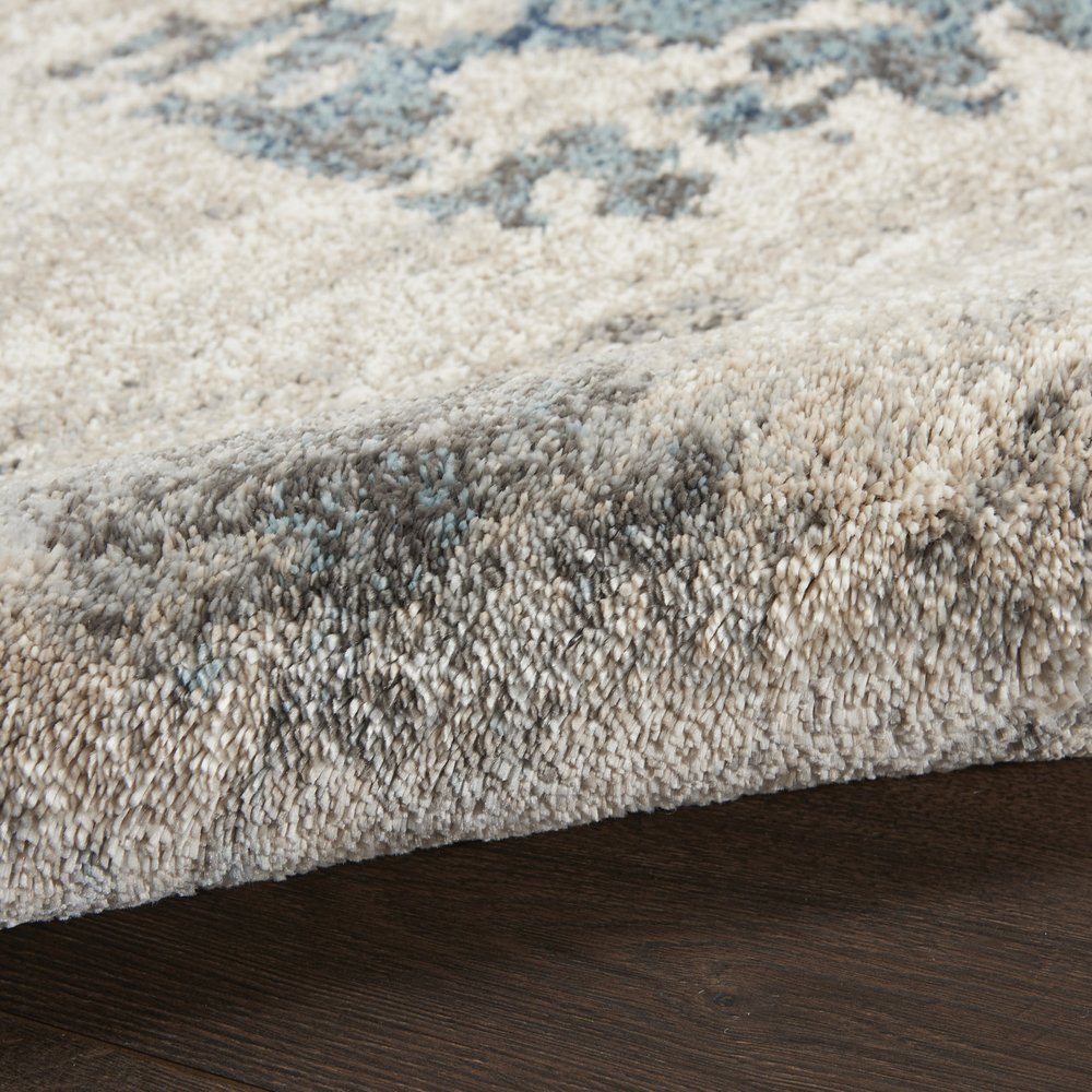 Blue Abstract Power Loom Area Rug - 4x6 Modern | AUREMI