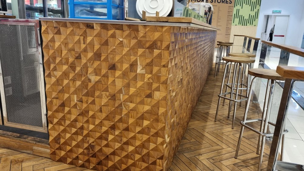 AUREMI Embossed Diamond Teak Reclaimed Wood Decorative Wall Panels