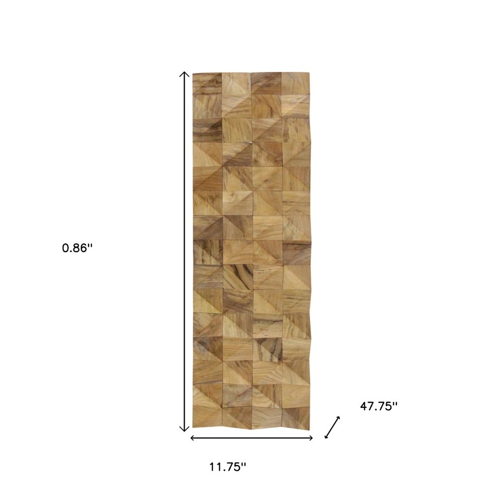 AUREMI Embossed Diamond Teak Reclaimed Wood Decorative Wall Panels