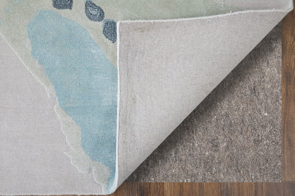 Green Blue Ivory Abstract Hand Tufted Area Rug - 8x10 Artisan | AUREMI