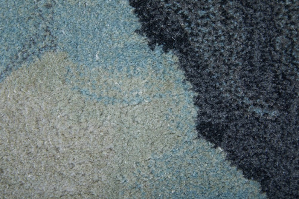 Green Blue Ivory Abstract Hand Tufted Area Rug - 8x10 Artisan | AUREMI