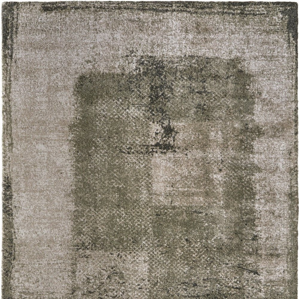 Green Tan Abstract Distressed Area Rug - 8x10 Industrial | AUREMI