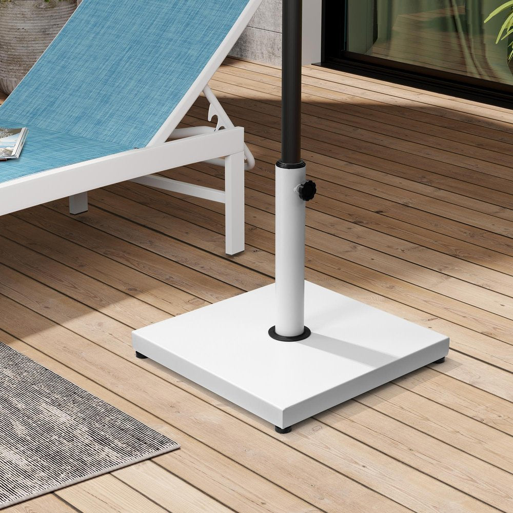White Fillable In-Ground Patio Umbrella Base