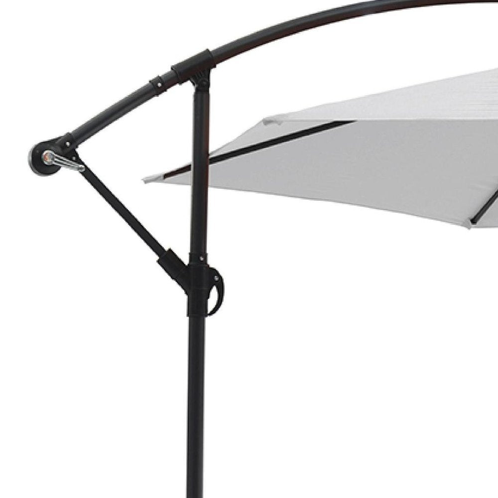 White Cantilever Patio Umbrella with Stand — 9.5'