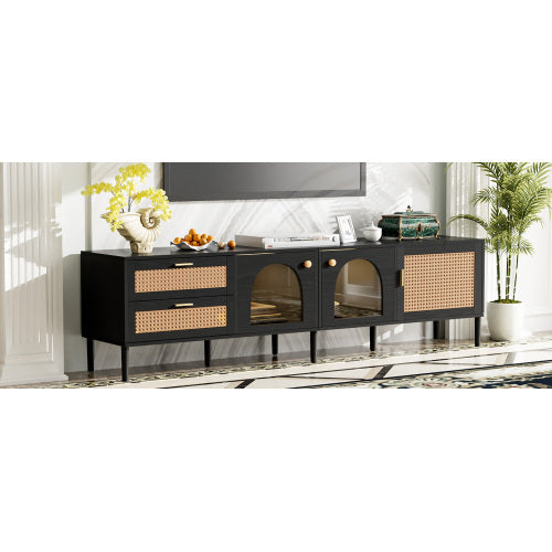 Rattan LED TV Stand 80-Inch
