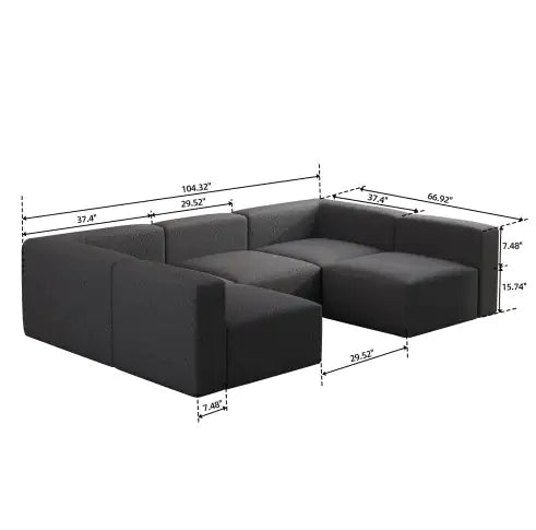 AUREMI Elegant U-Form Sleeper sofa