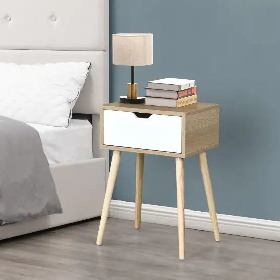 Mid-Century Modern Side Table with Drawer