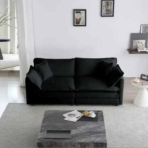 AUREMI Contemporary Chenille Loveseat