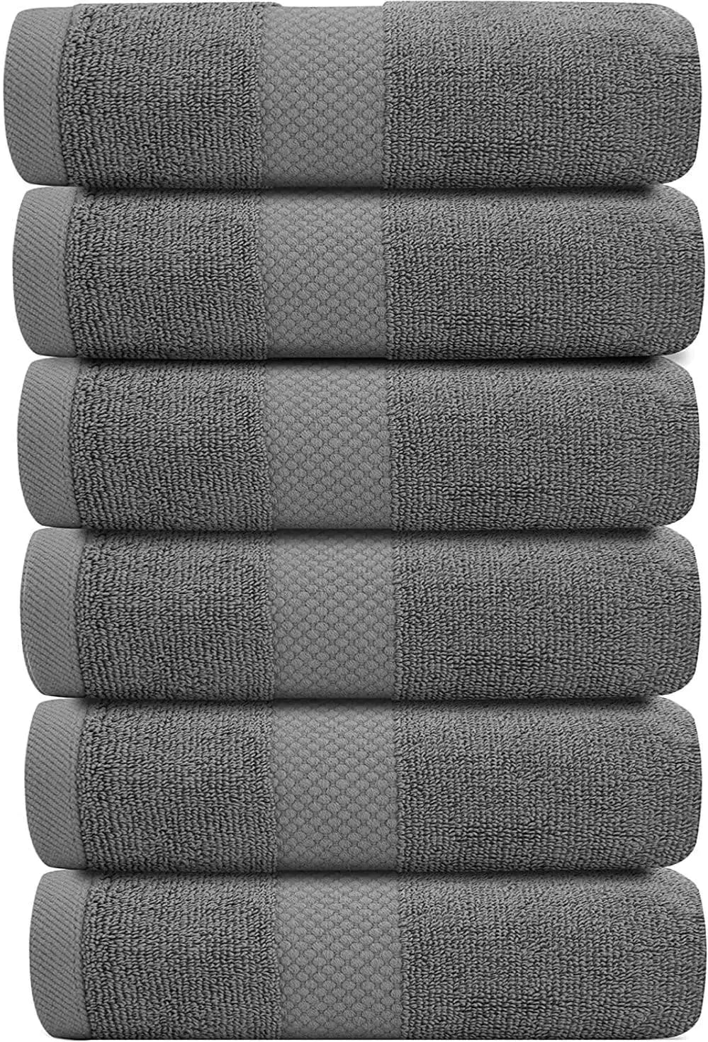 Premium Dark Gray Hand Towels 16x30 - Pack of 6