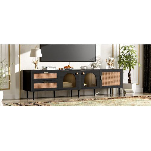 Rattan LED TV Stand 80-Inch