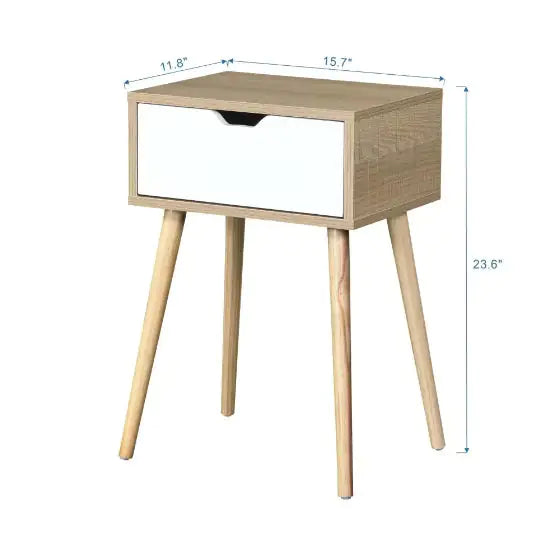 Mid-Century Modern Side Table with Drawer
