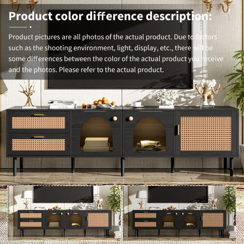 Rattan LED TV Stand 80-Inch