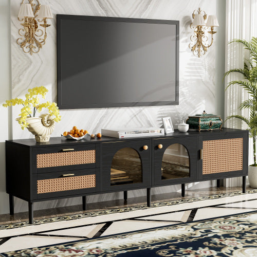 Rattan LED TV Stand 80-Inch