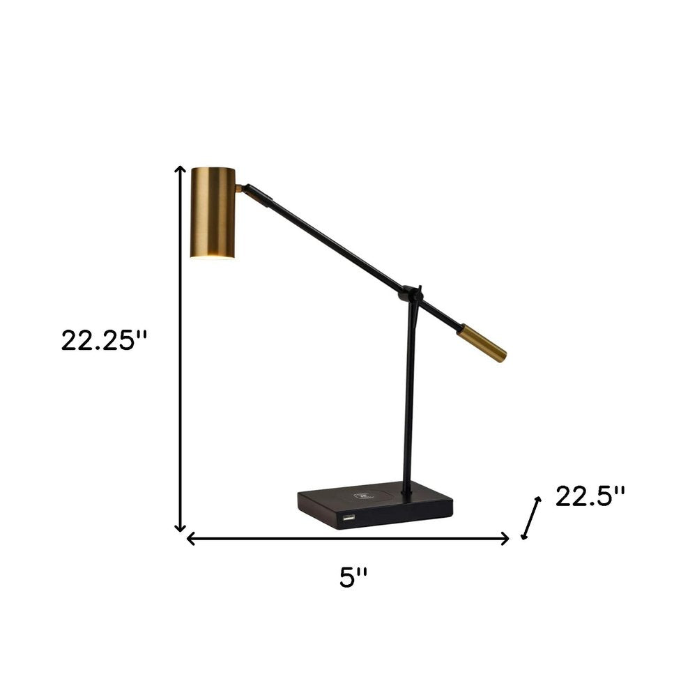 Asymmetrical Diabolo Black Metal Desk Lamp - Modern Sculptural Design