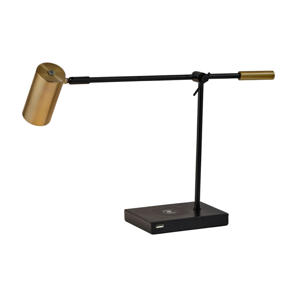 Asymmetrical Diabolo Black Metal Desk Lamp - Modern Sculptural Design