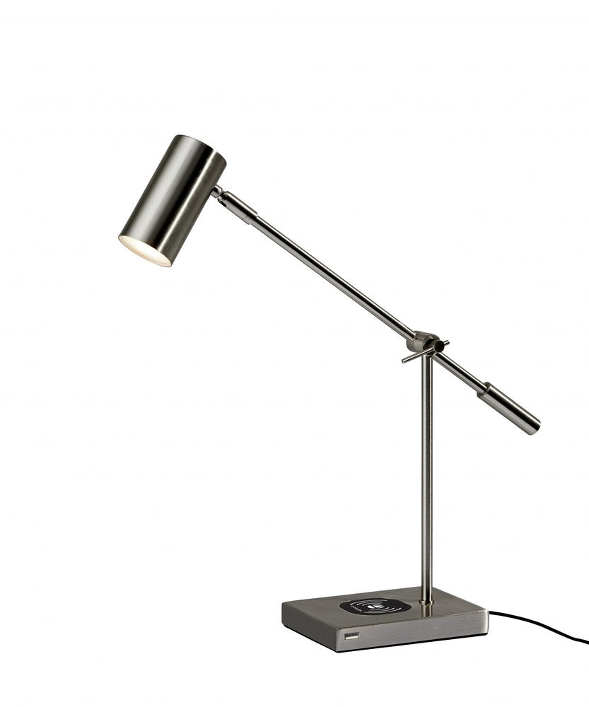 Asymmetrical Diabolo Black Metal Desk Lamp - Modern Sculptural Design