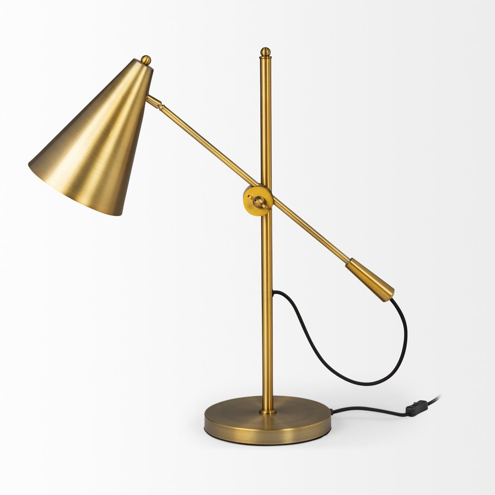 Gold Geometric Design Table Lamp - Modern Angular Form