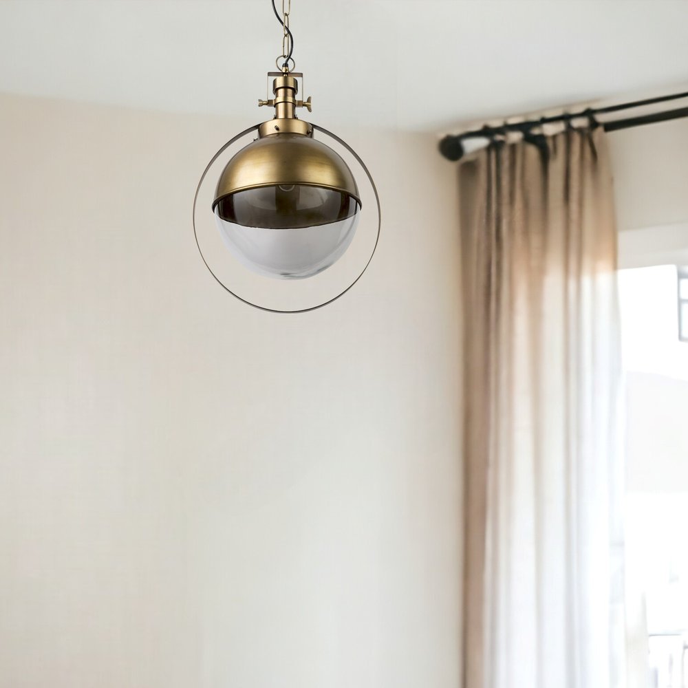 Hammered Gold Metal Hanging Pendant Light - Artisan Design