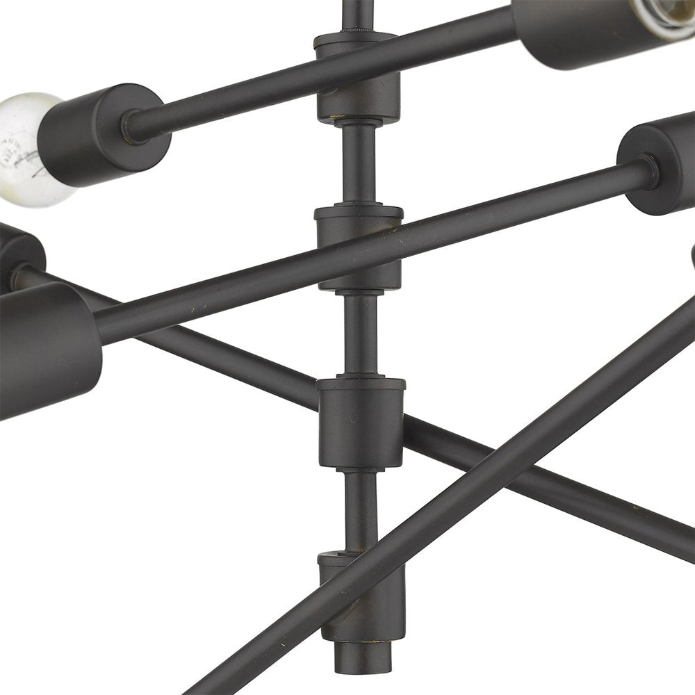 Golden Geometric Halo Table Lamp - Modern Sculptural Design