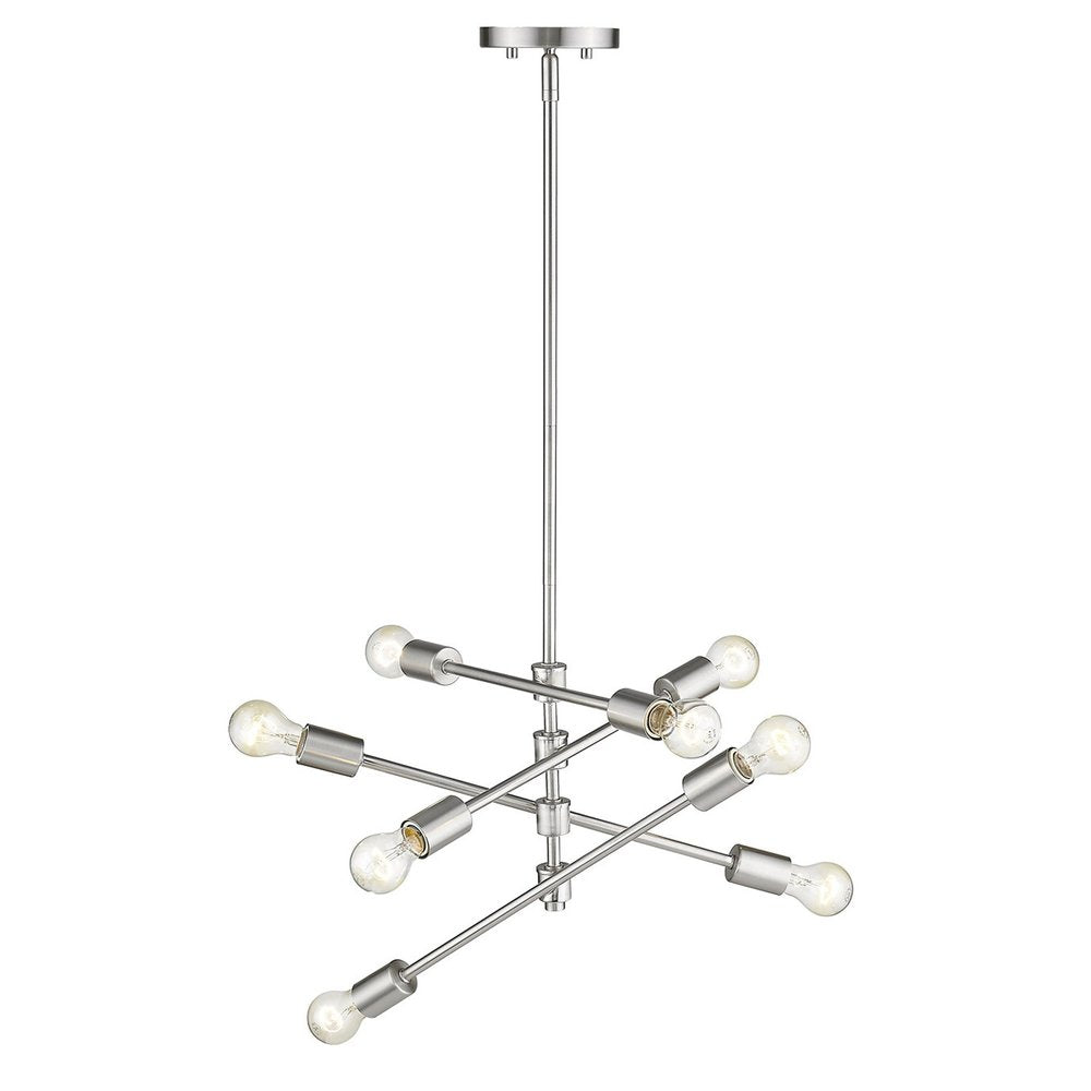 Calix 8-Light Satin Nickel Pendant - Grand Statement Chandelier