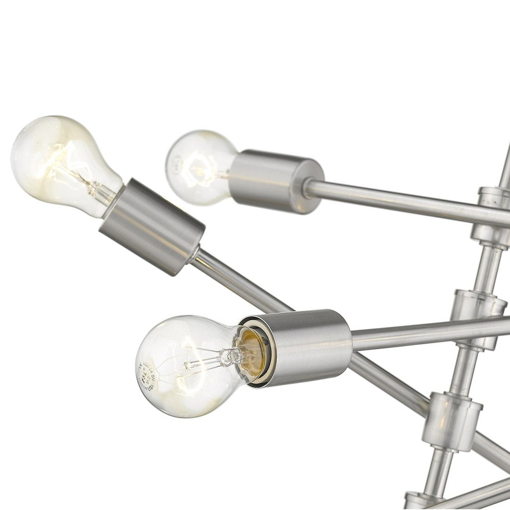 Calix 8-Light Satin Nickel Pendant - Grand Statement Chandelier
